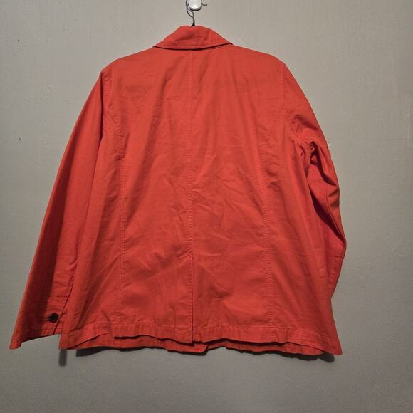 Talbots 100% Cotton Jacket Womens Plus 1X Orange Fall Autumn Pockets Classic EUC - Picture 11 of 12